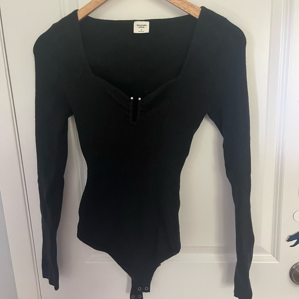 Abercrombie & Fitch Black Ribbed Bodysuit
